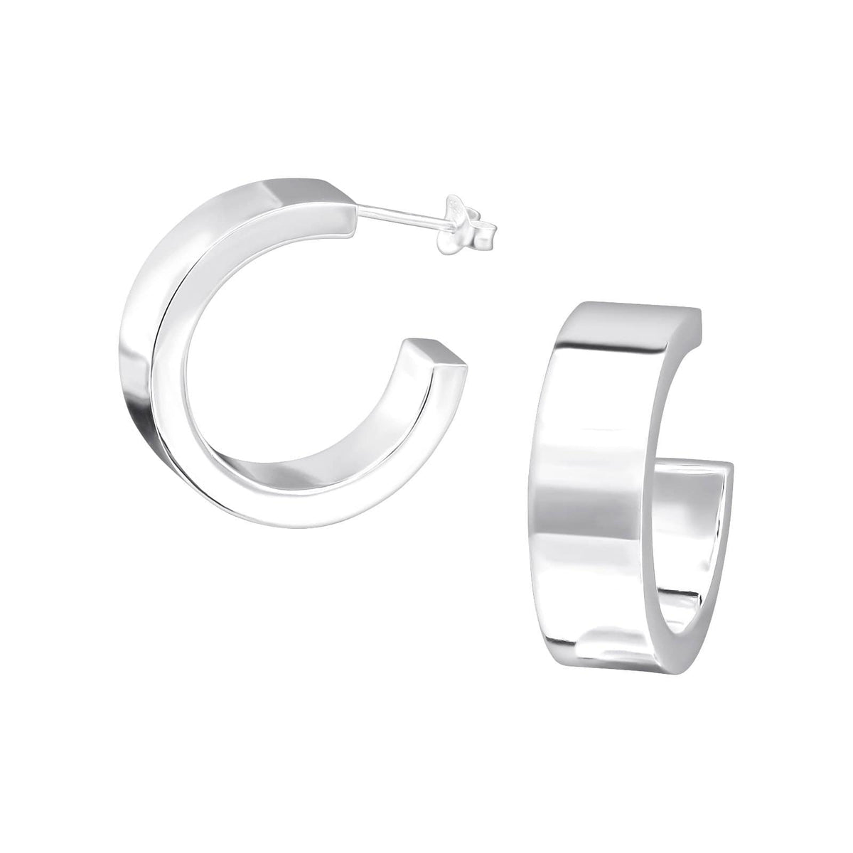 Sterling Silver Half Hoop Ear Studs