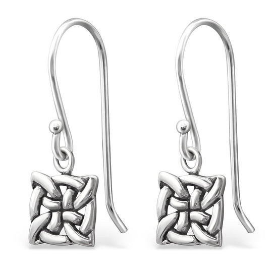 Sterling Silver Celtic Square Earrings