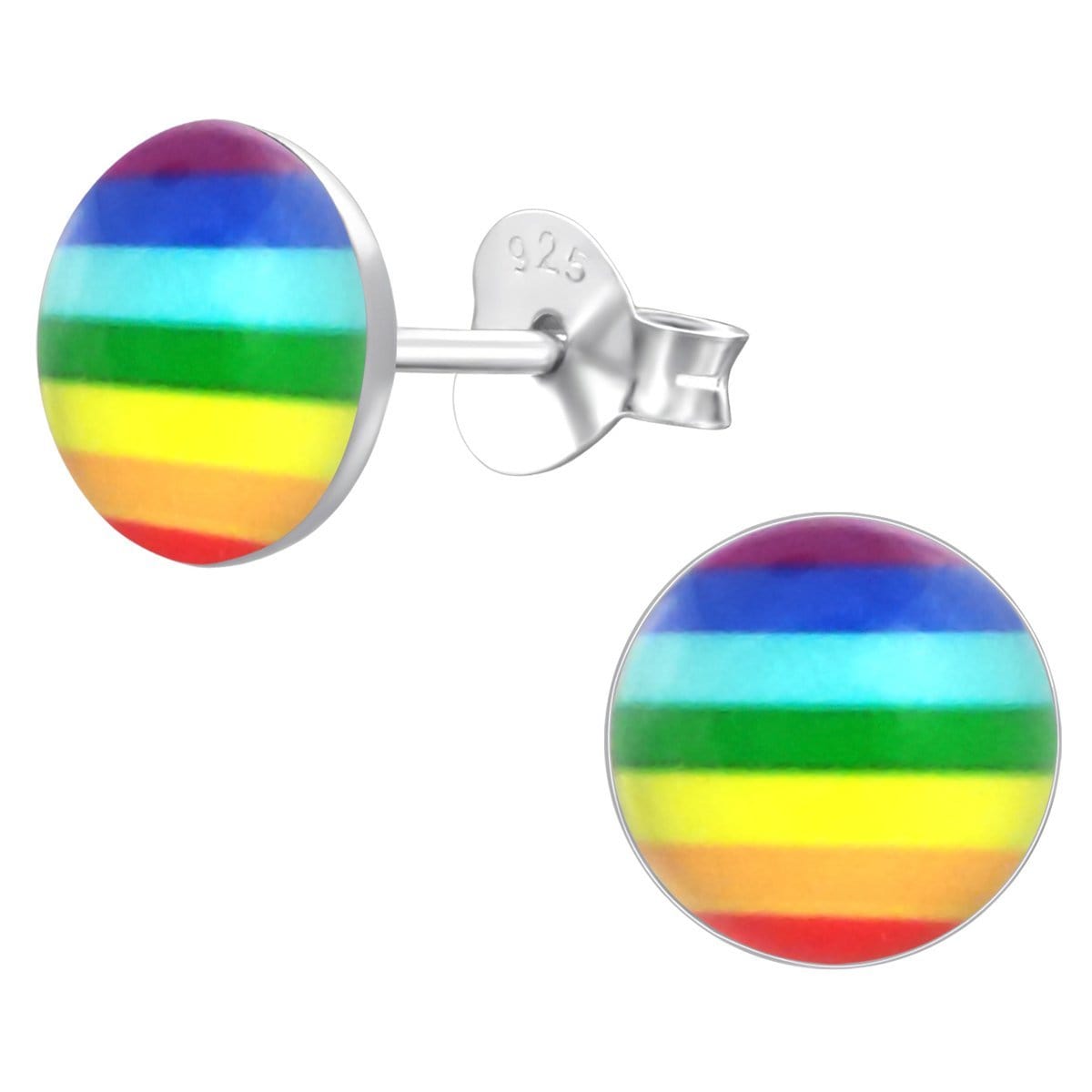 Kids Silver Rainbow Stud Earrings