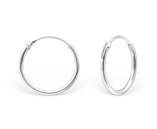 14mm Sterling Silver Ear Hoops