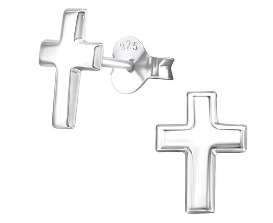 Sterling Silver Cross Silver Earrings