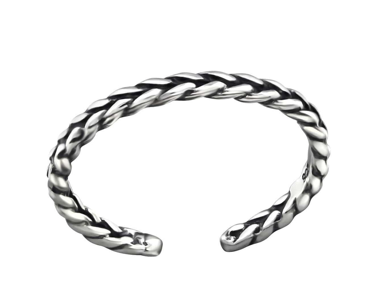 Sterling Silver Braided Adjustable Toe Ring