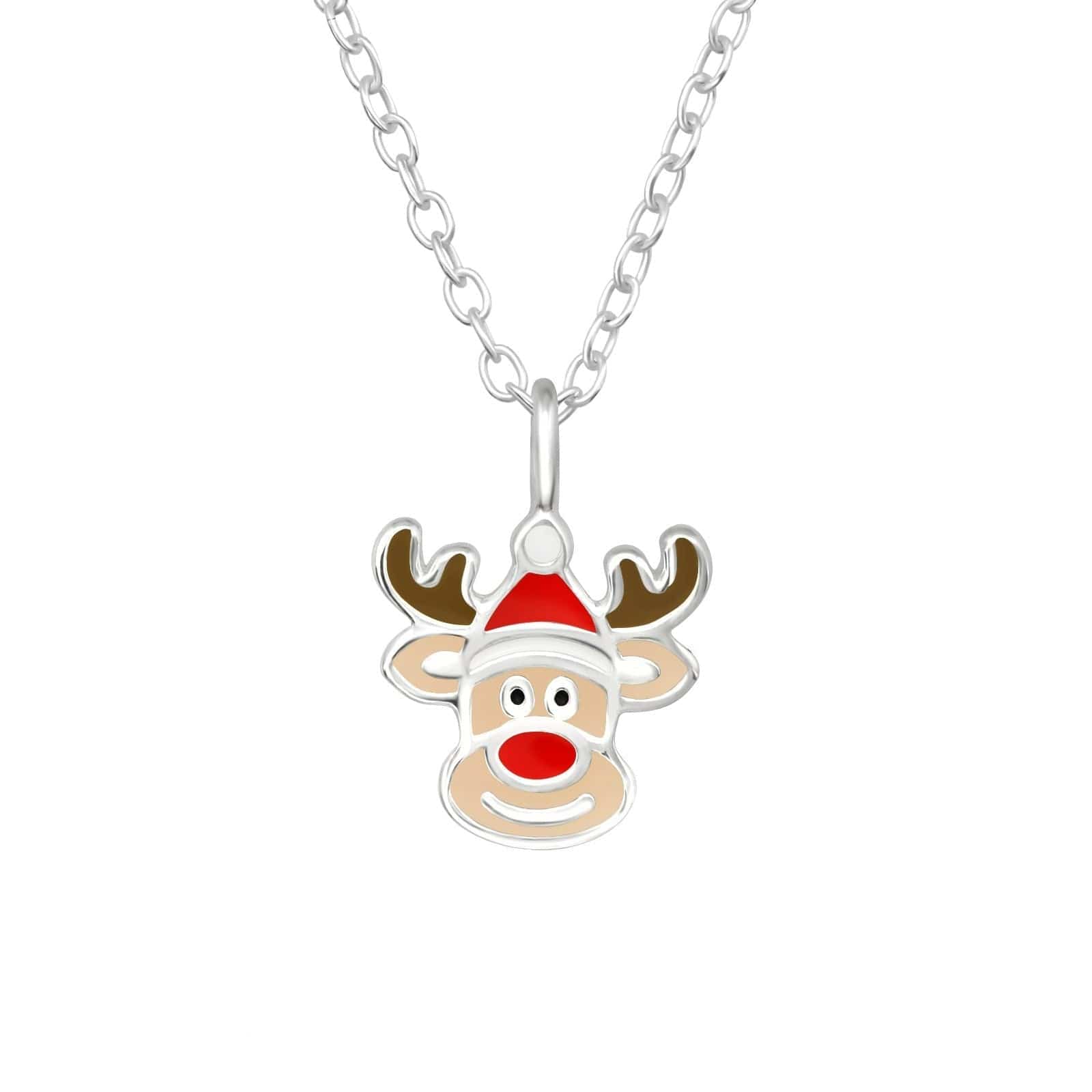 kids Silver Reindeer Necklace