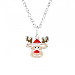 Kids Silver Reindeer Necklace