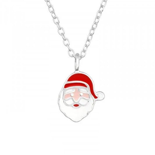 Kids Silver Santa Claus Necklace