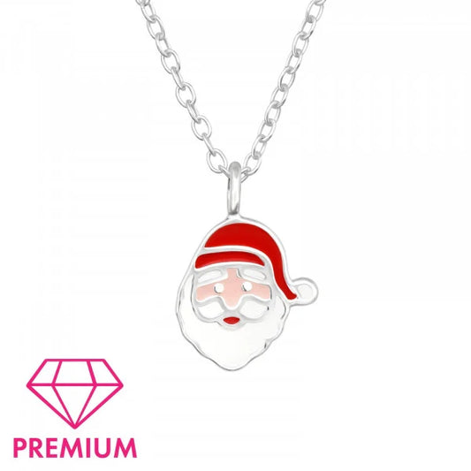 Kids Silver Santa Claus Necklace