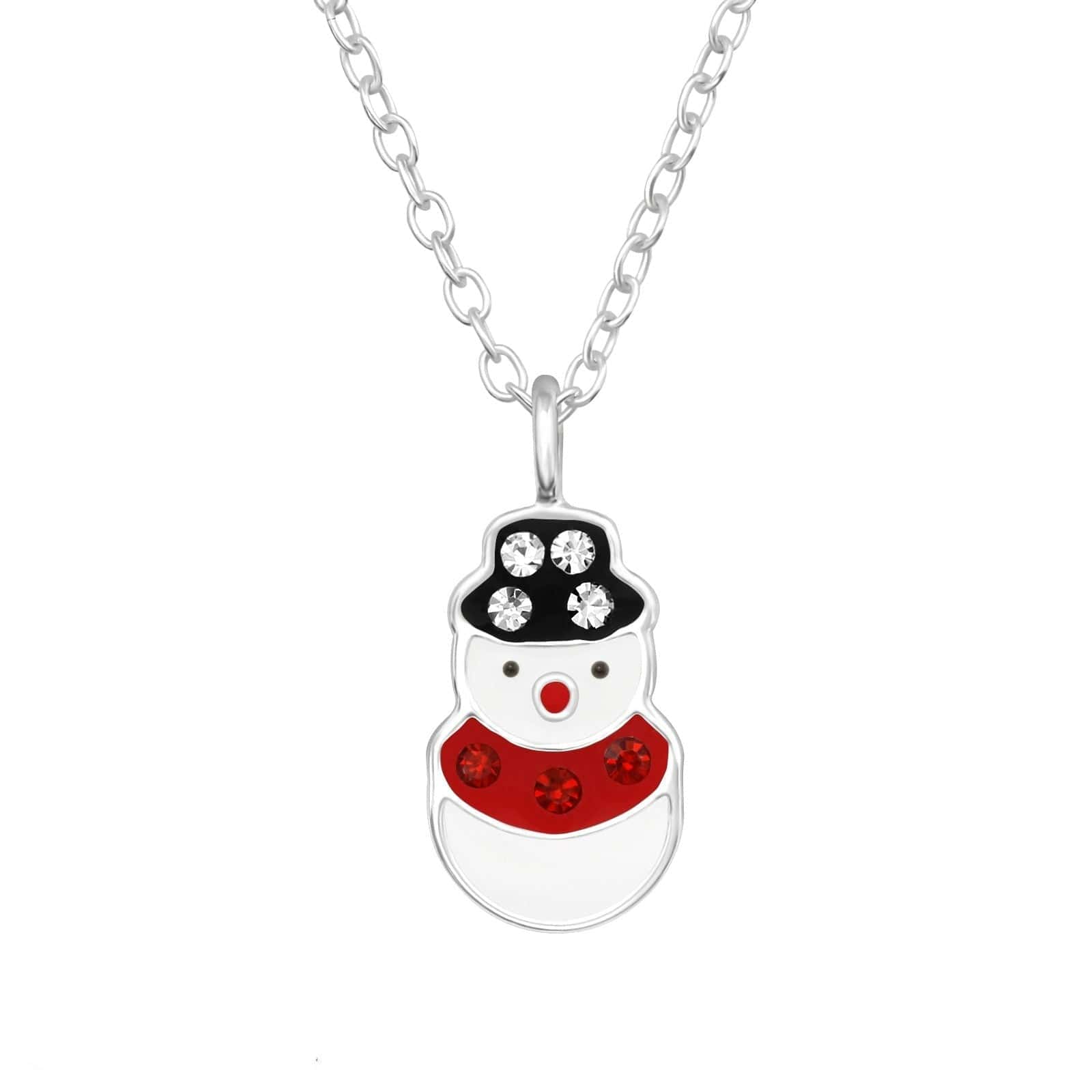 kids Silver Snowman Necklace