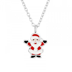 Kids Silver Santa Claus Necklace