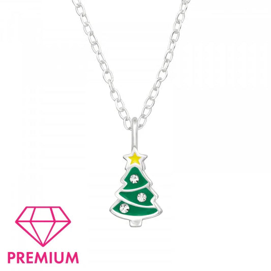 Kids Silver Christmas Tree Necklace