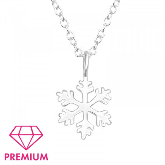 Kids Silver Snowflake Necklace