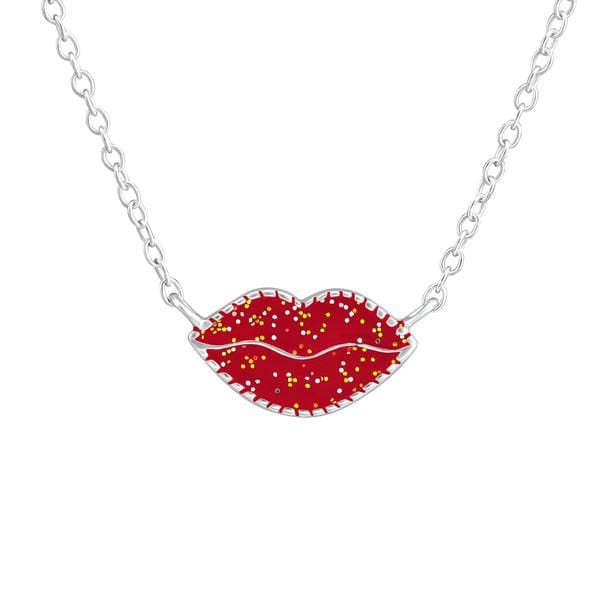 Kids Silver Lips Necklace