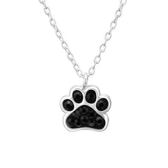 Kid's Sterling Silver Paw Print Necklace