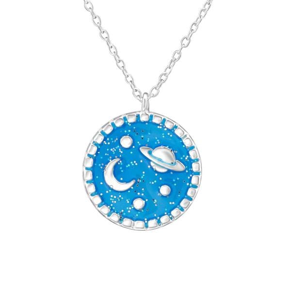 Kids Silver Planet Necklace