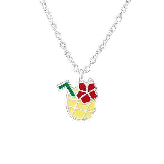 Kids Silver Pineapple Juice Necklace