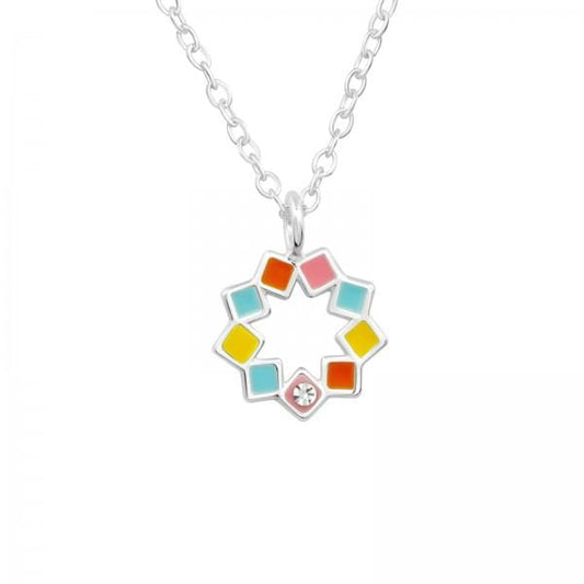 Kids Silver Geometric Necklace