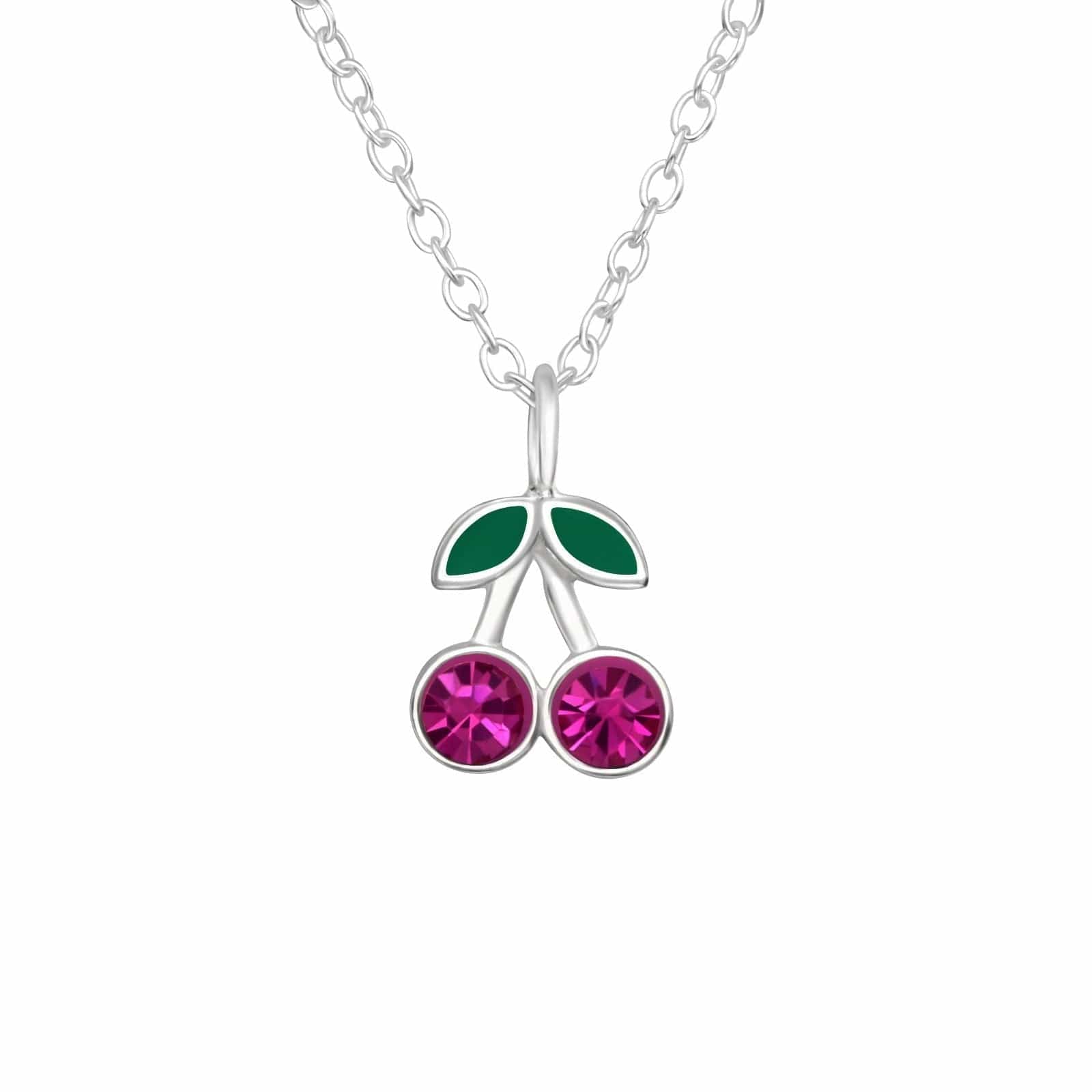 Kids Silver Cherry Necklace