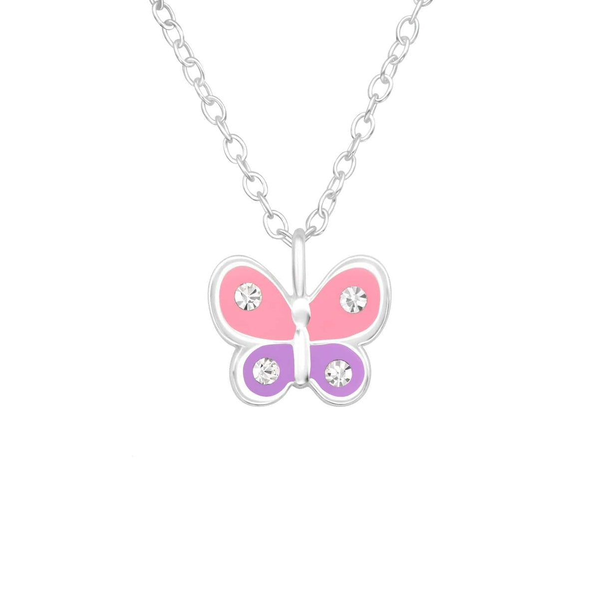 Kids Silver Butterfly Necklace