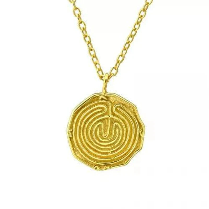 Gold Plated Maze  Gold Necklace