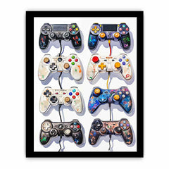 Video Game Controller Evolution Print