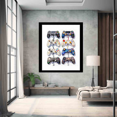 Video Game Controller Evolution Print