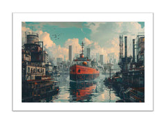 Ship in Port Framed Print