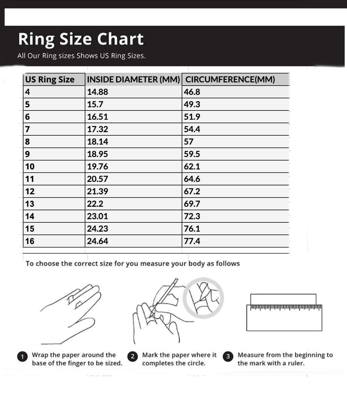 Sizechart