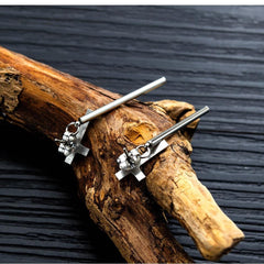 Mens Stainless Steel Cross Earrings