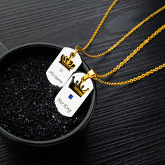 Her King His Queen Couple Necklace Set