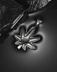 Stainless Steel Marijuana Leaf Skull Necklace