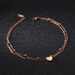 Stainless Steel Rose Gold Womens Anklets