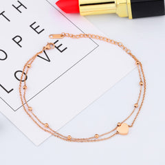 Stainless Steel Rose Gold Womens Anklets