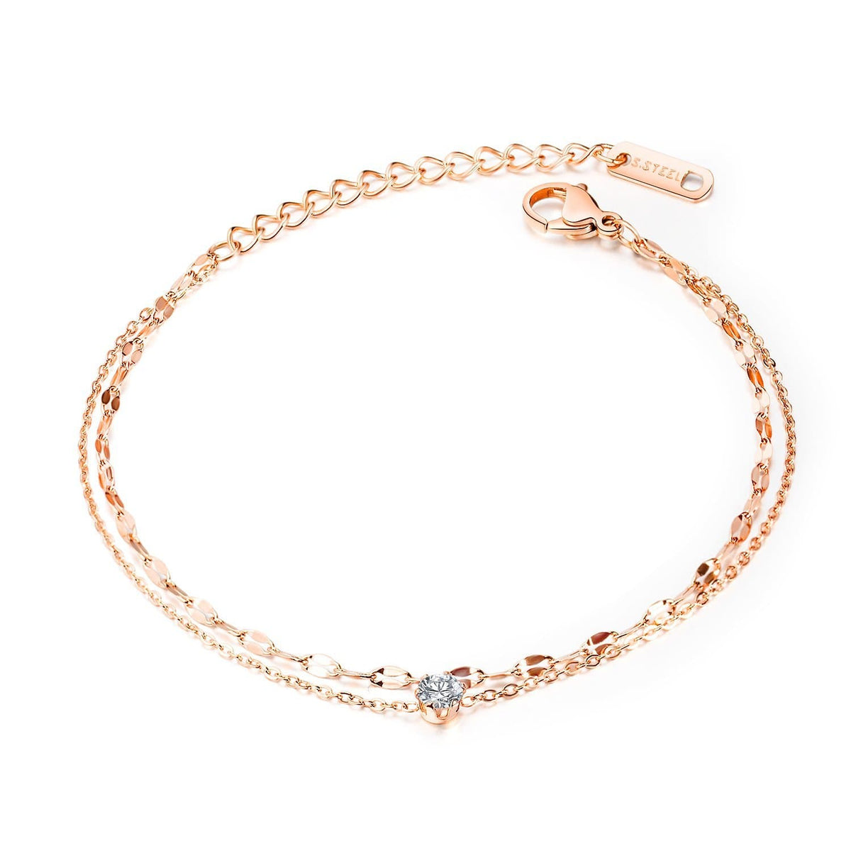 Stainless Steel Gold and Rose Gold Anklet