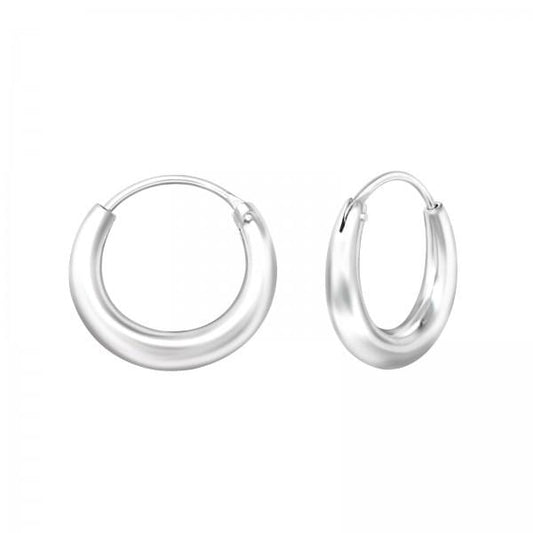 Silver 17mm Wide Ear Hoops