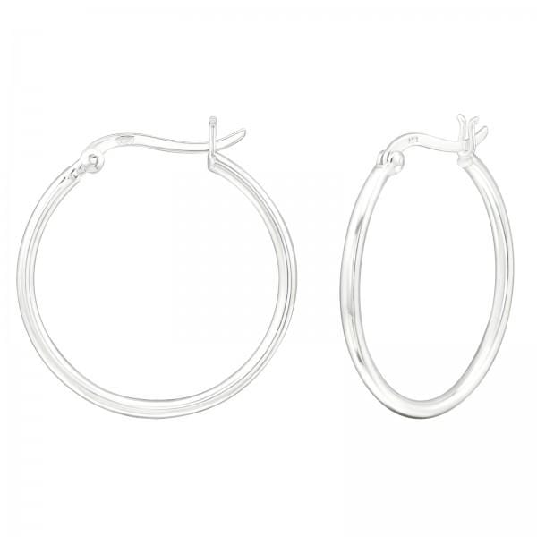 Silver 30mm Ear Hoops