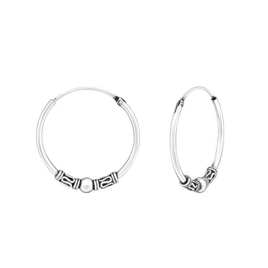 Sterling Silver Bali Hoop Earrings