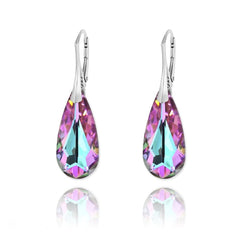 Pink Swarovski Crystal Teardrop Earrings