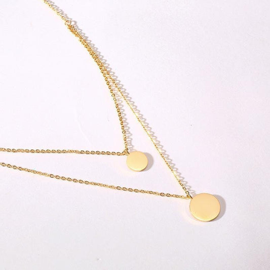 Stainless Steel Gold Multi Layer Necklace