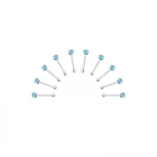 10 X Silver  Nose Studs with Ball end