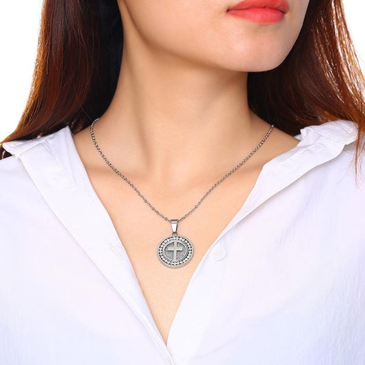 Steel Cross Necklace Womens