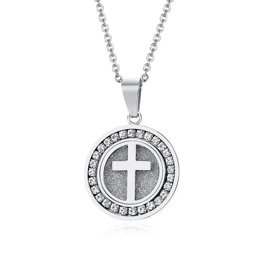 Steel Cross Necklace Womens