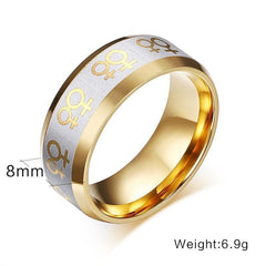 Steel Lesbian LGBT Pride Double Female Ring