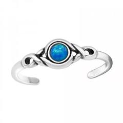 Silver Opal Adjustable Toe Ring