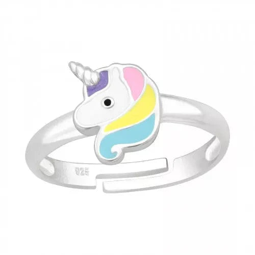 Kids Silver Unicorn Adjustable Ring