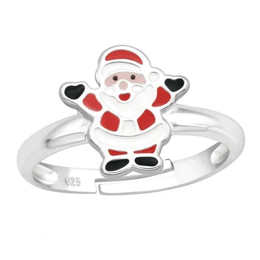 Kids Silver Santa Claus Christmas  Ring