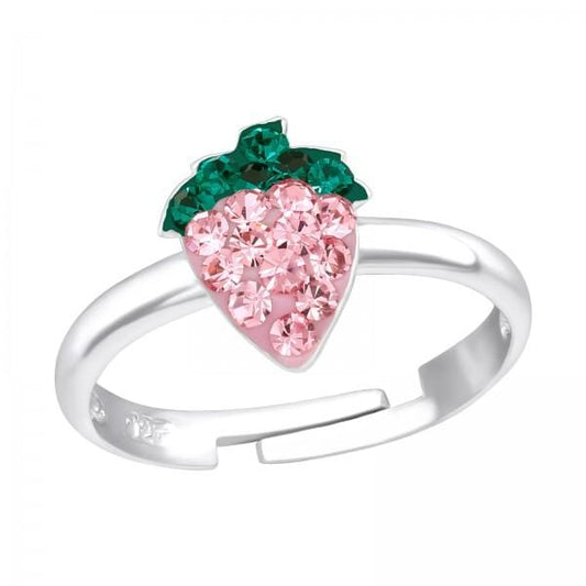 Kids Silver Strawberry Ring