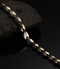 Steel Black Gold Two Tones Magnetic  Bracelets