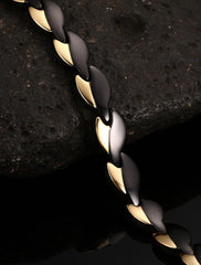 Steel Black Gold Two Tones Magnetic  Bracelets