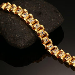 Stainless Steel Gold Mens Arthritis Bracelet