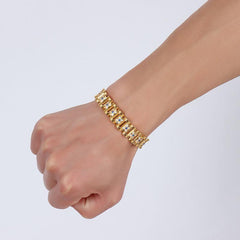 Stainless Steel Gold Mens Arthritis Bracelet