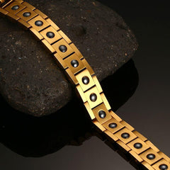 Stainless Steel Gold Mens Arthritis Bracelet